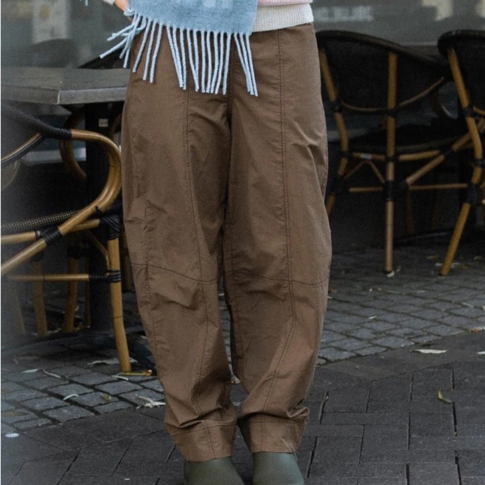 Ganni Brown Cargo Pants Relaxed Fit